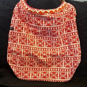 Orange & Cream Reversible Lands End Tote